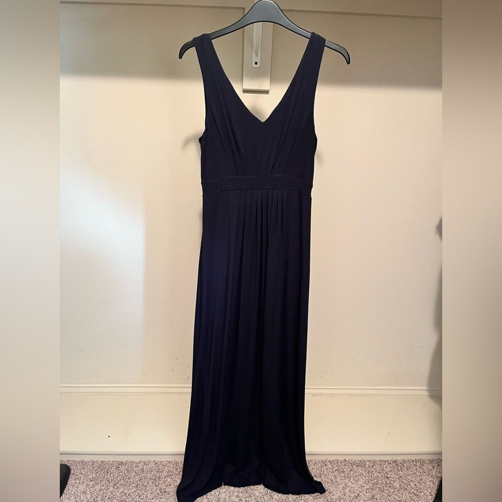 Banana Republic Navy Ruched Maxi Dress